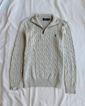 Light grey knit quarter-zip