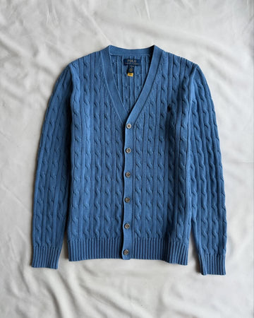 Navy blue knit cardigan