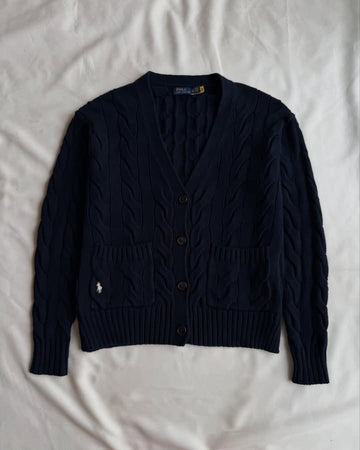 Dark blue knit cardigan