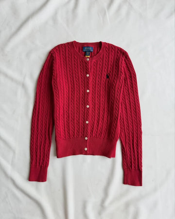Chemisier en tricot rouge