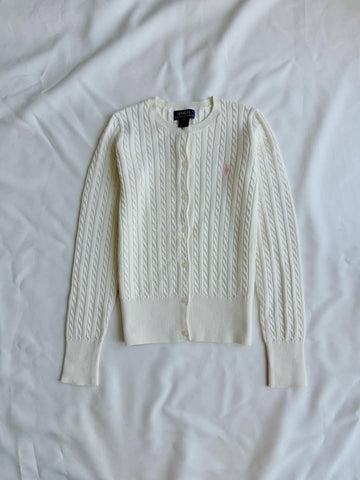 Cream white knit blouse