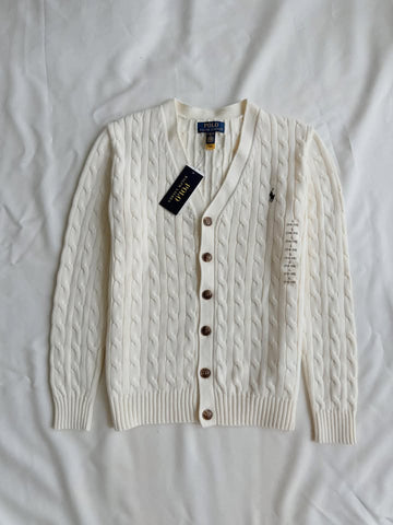 Cream white knit cardigan