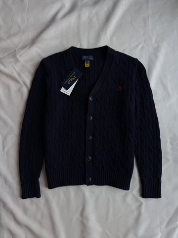 Cardigan en tricot bleu foncé
