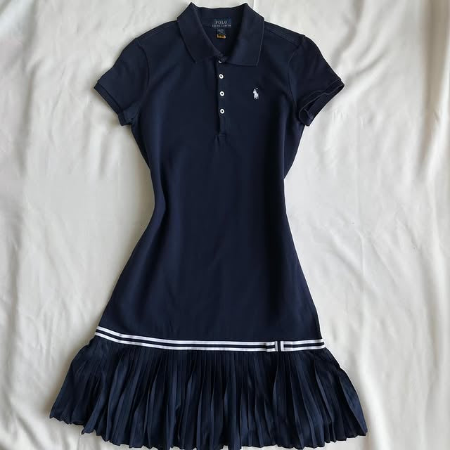 Dark blue short sleeve dress