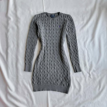 Grey long sleeve knit dress