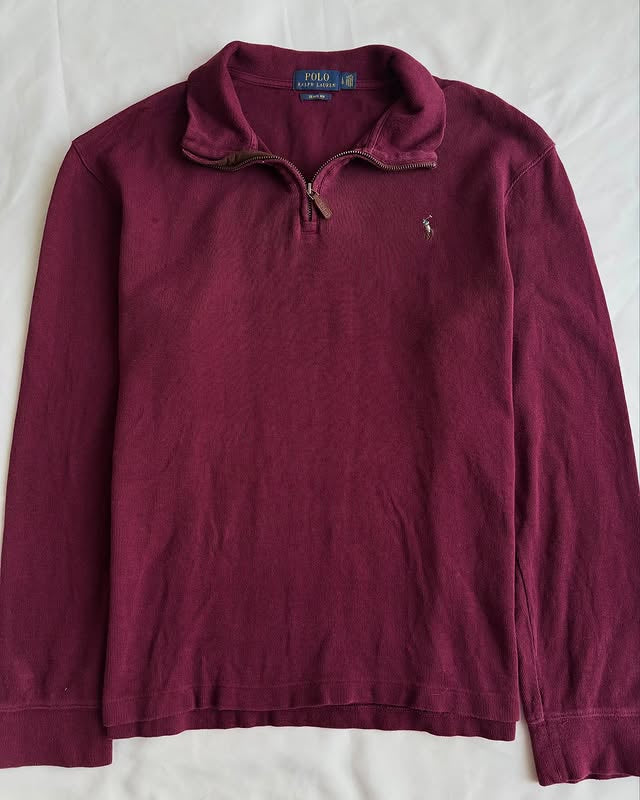 Wine red quarter-zip
