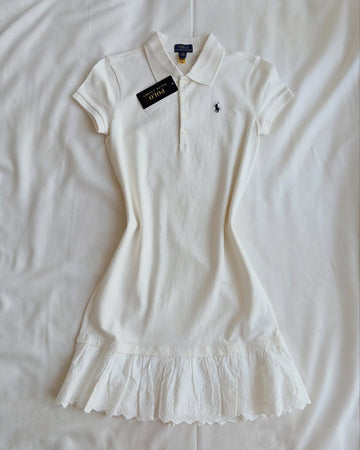 Cream white short sleeve dress