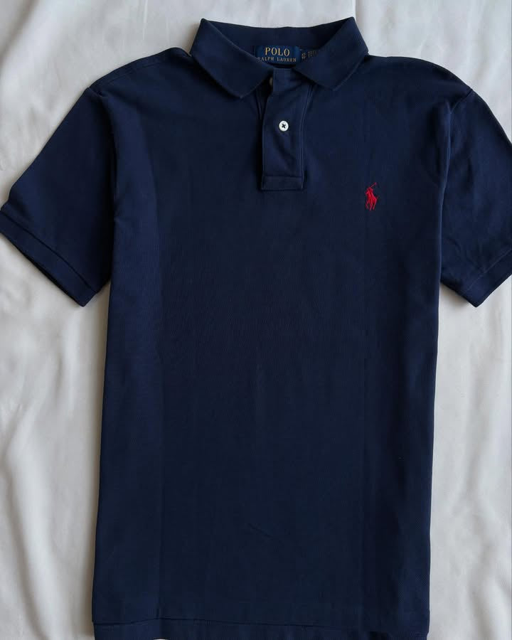 Dark blue polo shirt