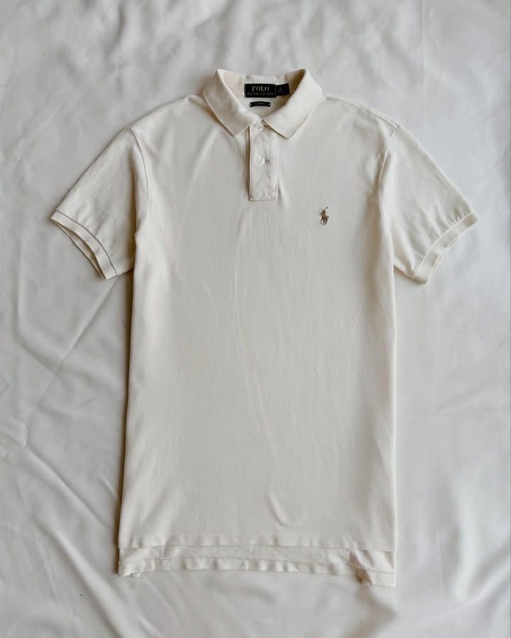 Cream white polo shirt