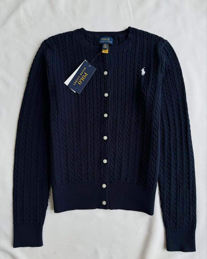 Dark blue knit blouse