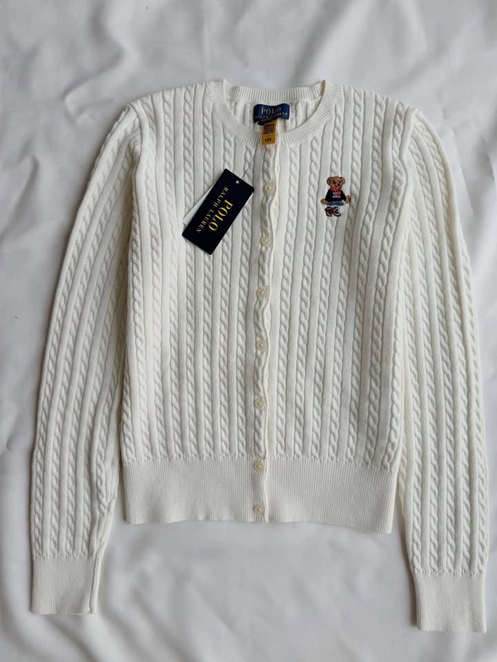 Chemisier en tricot blanc avec logo ours