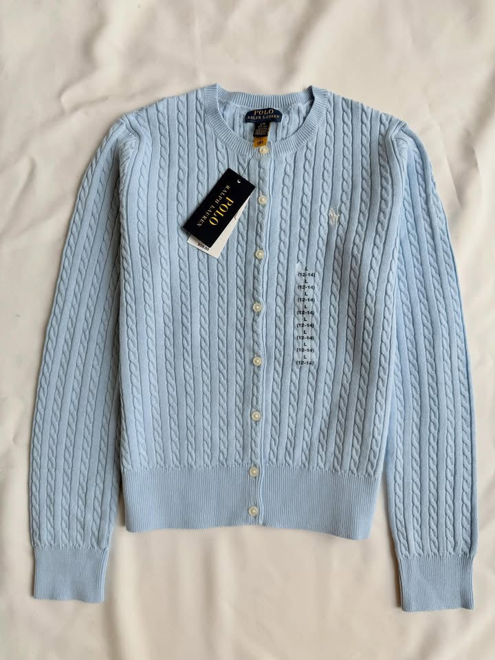 Blaue Strickbluse
