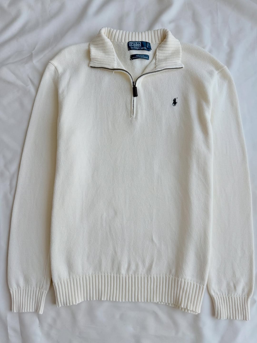 Cream white quarter-zip